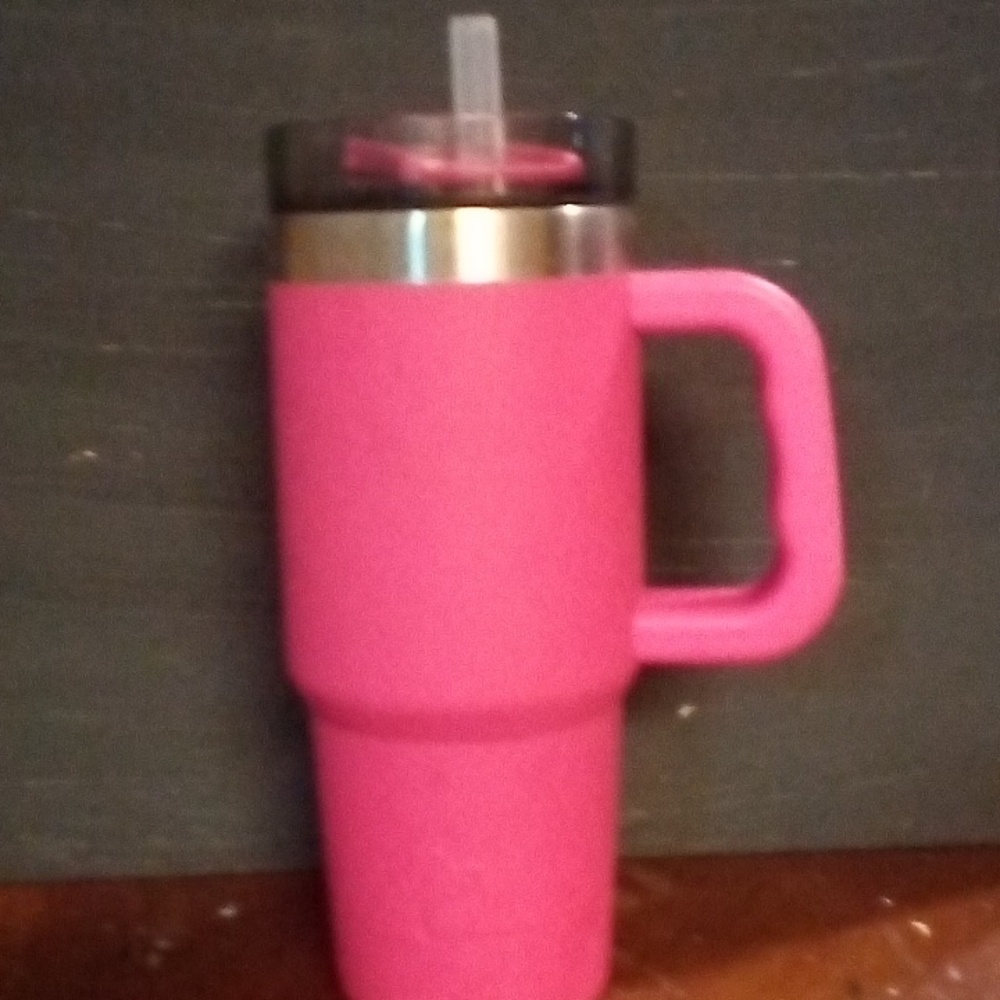 Pink Insulated Tumbler with Handle